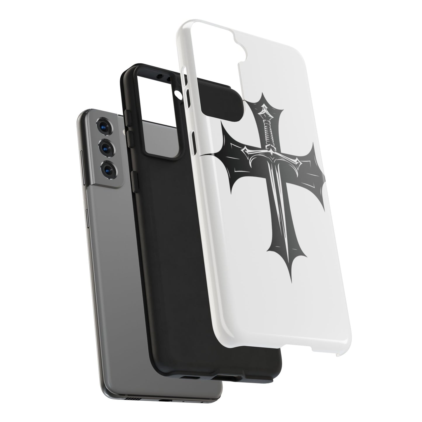 Tough Phone Case — Gothic Sword Cross Protective Phone Cover