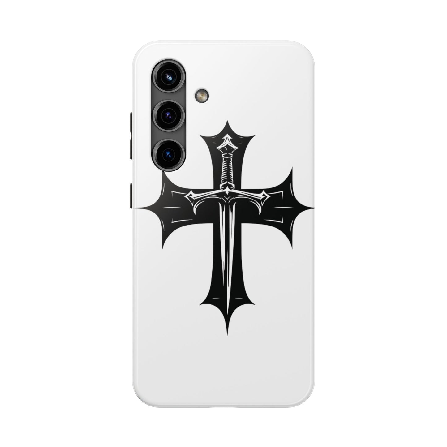 Tough Phone Case — Gothic Sword Cross Protective Phone Cover