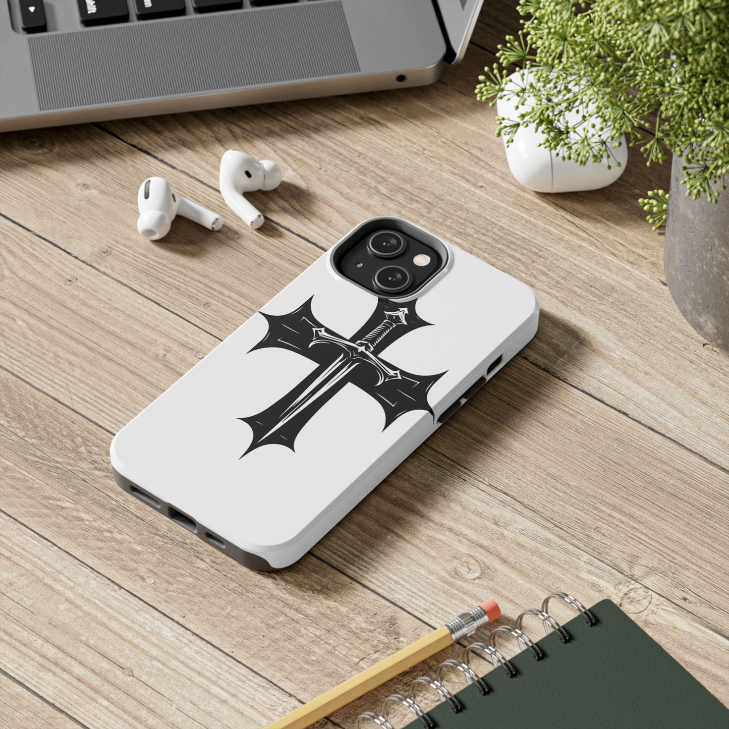 Tough Phone Case — Gothic Sword Cross Protective Phone Cover
