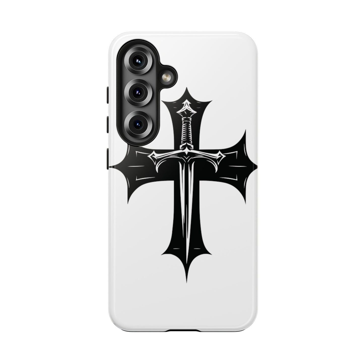 Tough Phone Case — Gothic Sword Cross Protective Phone Cover