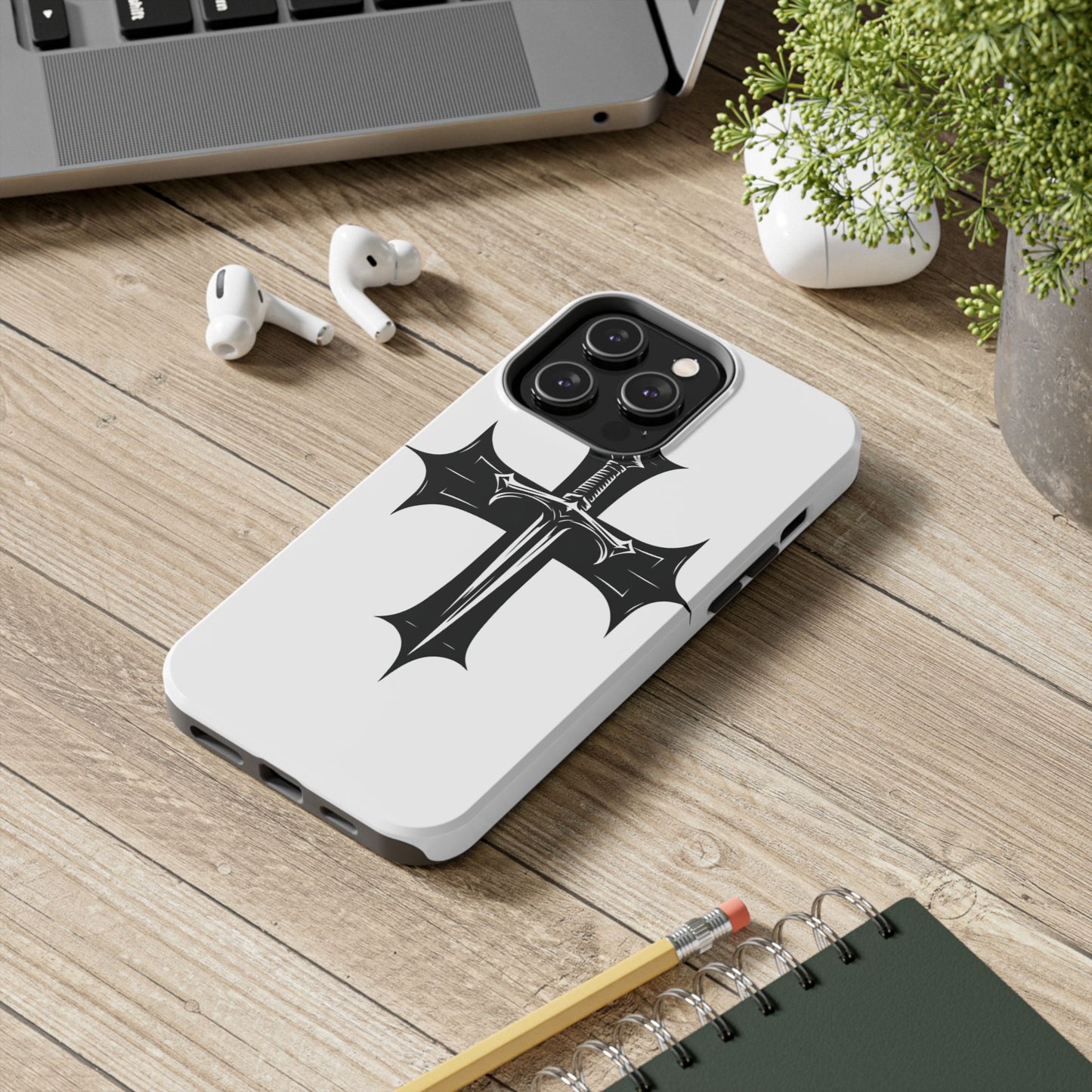 Tough Phone Case — Gothic Sword Cross Protective Phone Cover