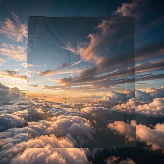 Cloudscape Velveteen Plush Blanket — Sunset Sky Photo Throw