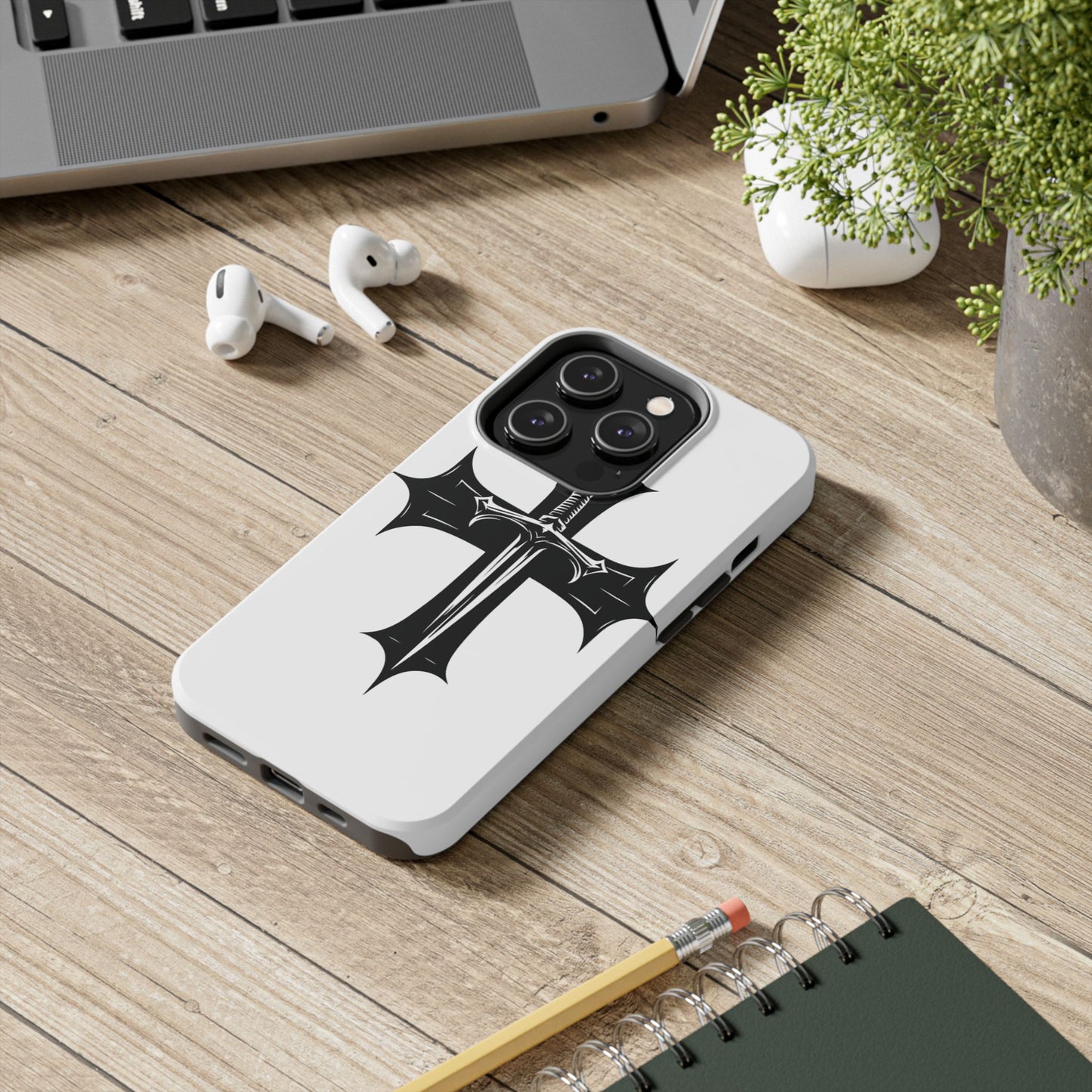 Tough Phone Case — Gothic Sword Cross Protective Phone Cover