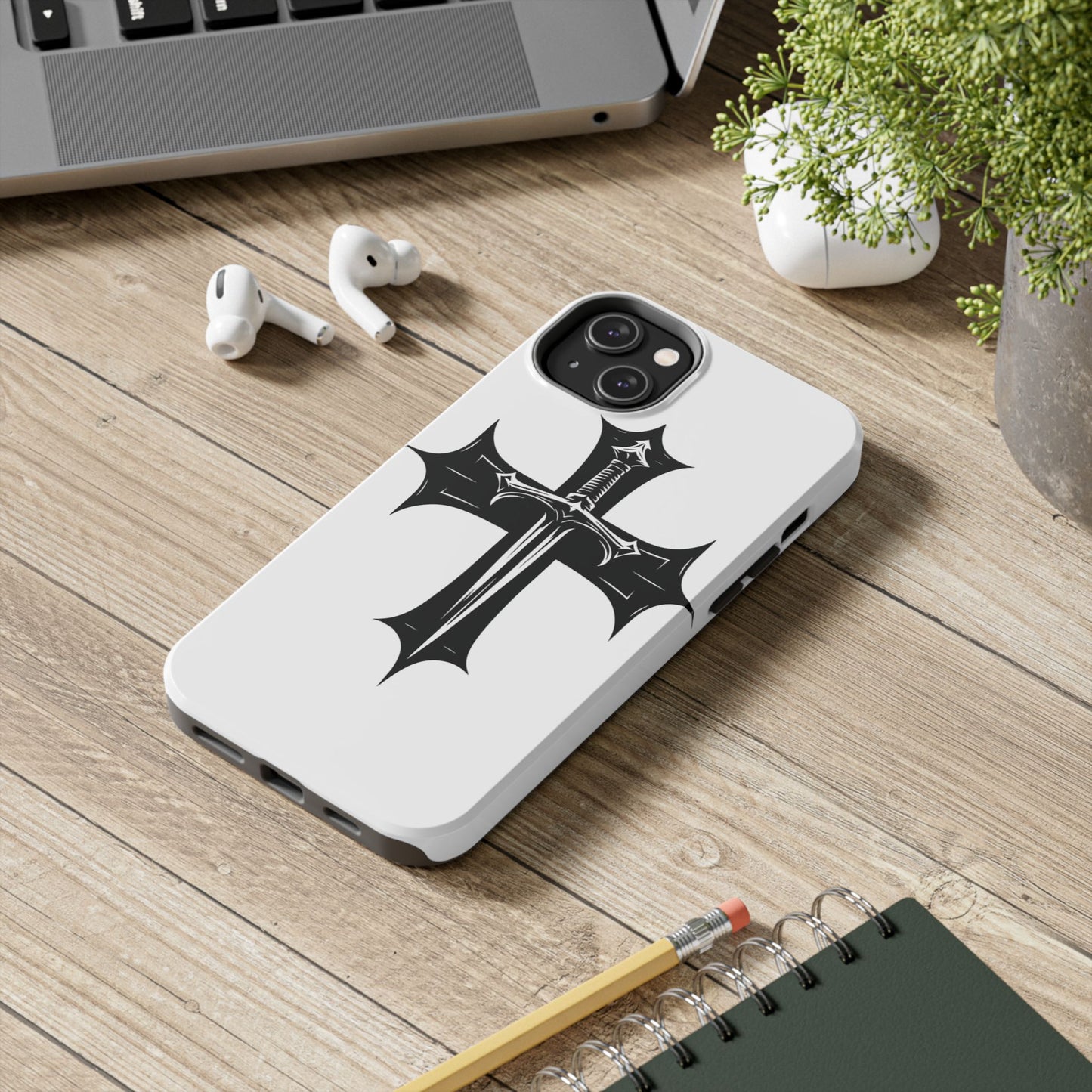 Tough Phone Case — Gothic Sword Cross Protective Phone Cover