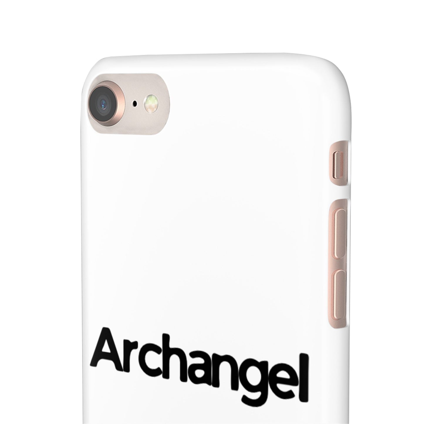 Archangel Snap Case — Minimalist White Phone Case with Bold Text
